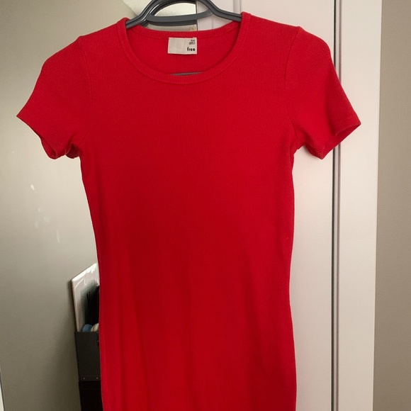 Wilfred Free Aritzia Red Rib-knit Midi Dress - Picture 2 of 3